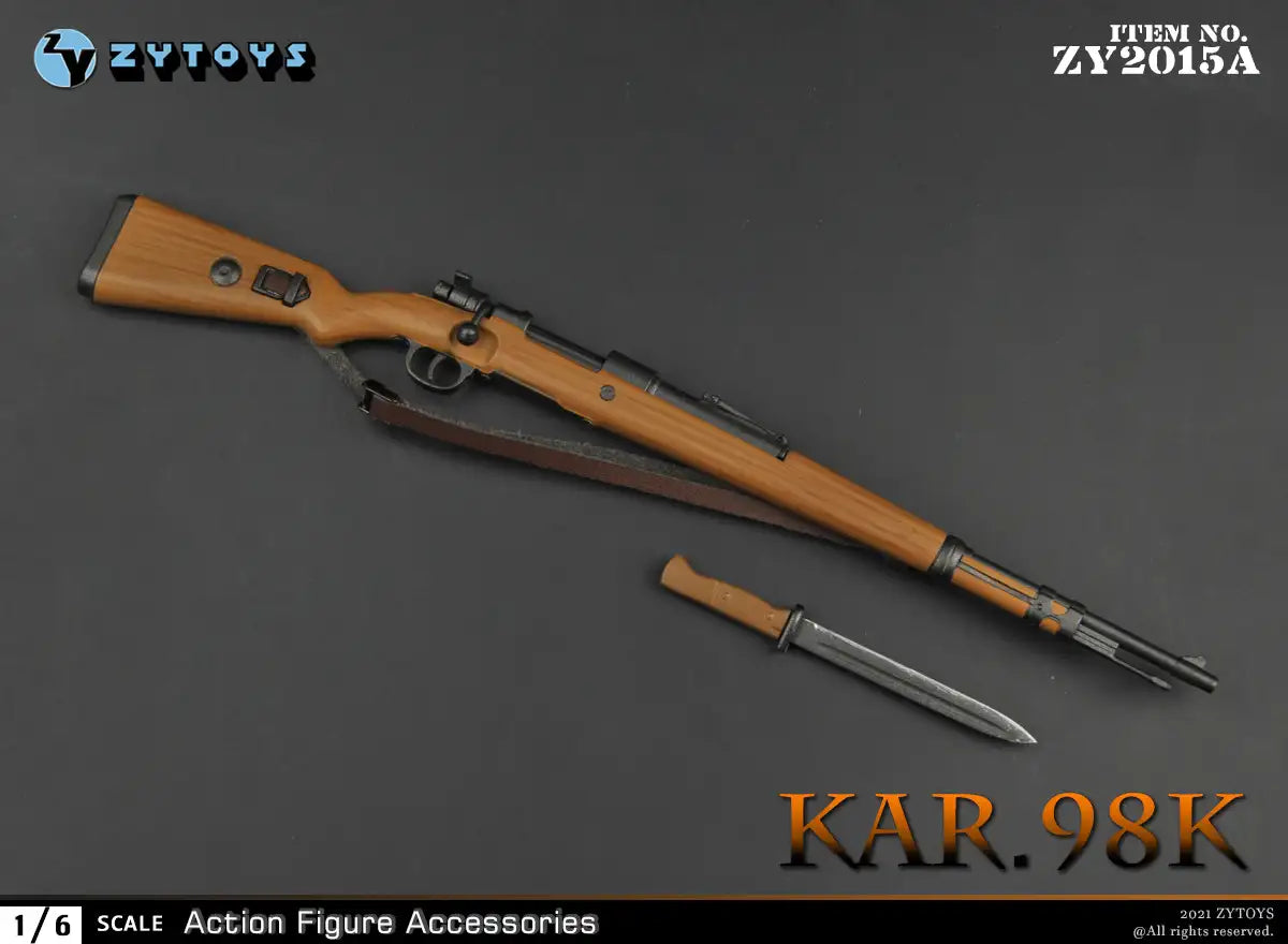1:6 scale ZY Toys WWII German K98 Rifle w Grenade Launcher Weapon Set for 12" Figures ZY2015A