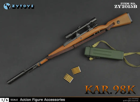 1:6 scale ZY Toys WWII German K98 Sniper Rifle Weapon Set for 12" Figures ZY2015B