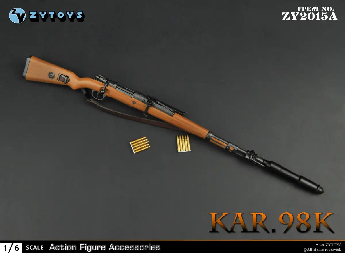 1:6 scale ZY Toys WWII German K98 Rifle w Grenade Launcher Weapon Set for 12" Figures ZY2015A