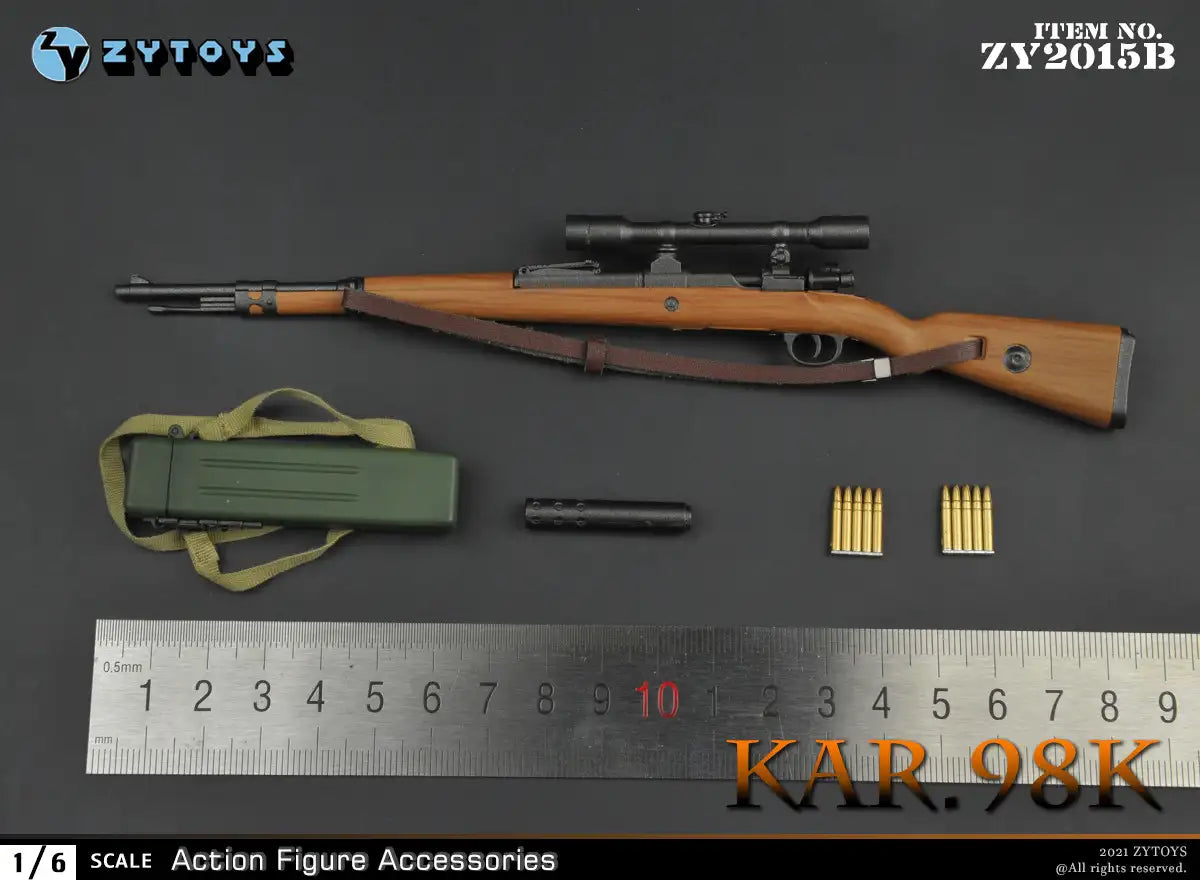 1:6 scale ZY Toys WWII German K98 Sniper Rifle Weapon Set for 12" Figures ZY2015B