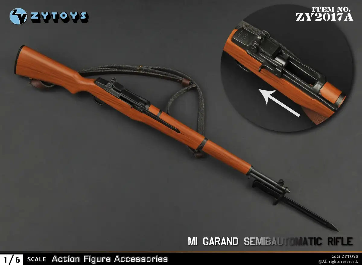 1:6 scale ZY Toys WWII US M1 Garand Rifle w/ Grenade Launcher Weapon Set for 12" Figures ZY2017A