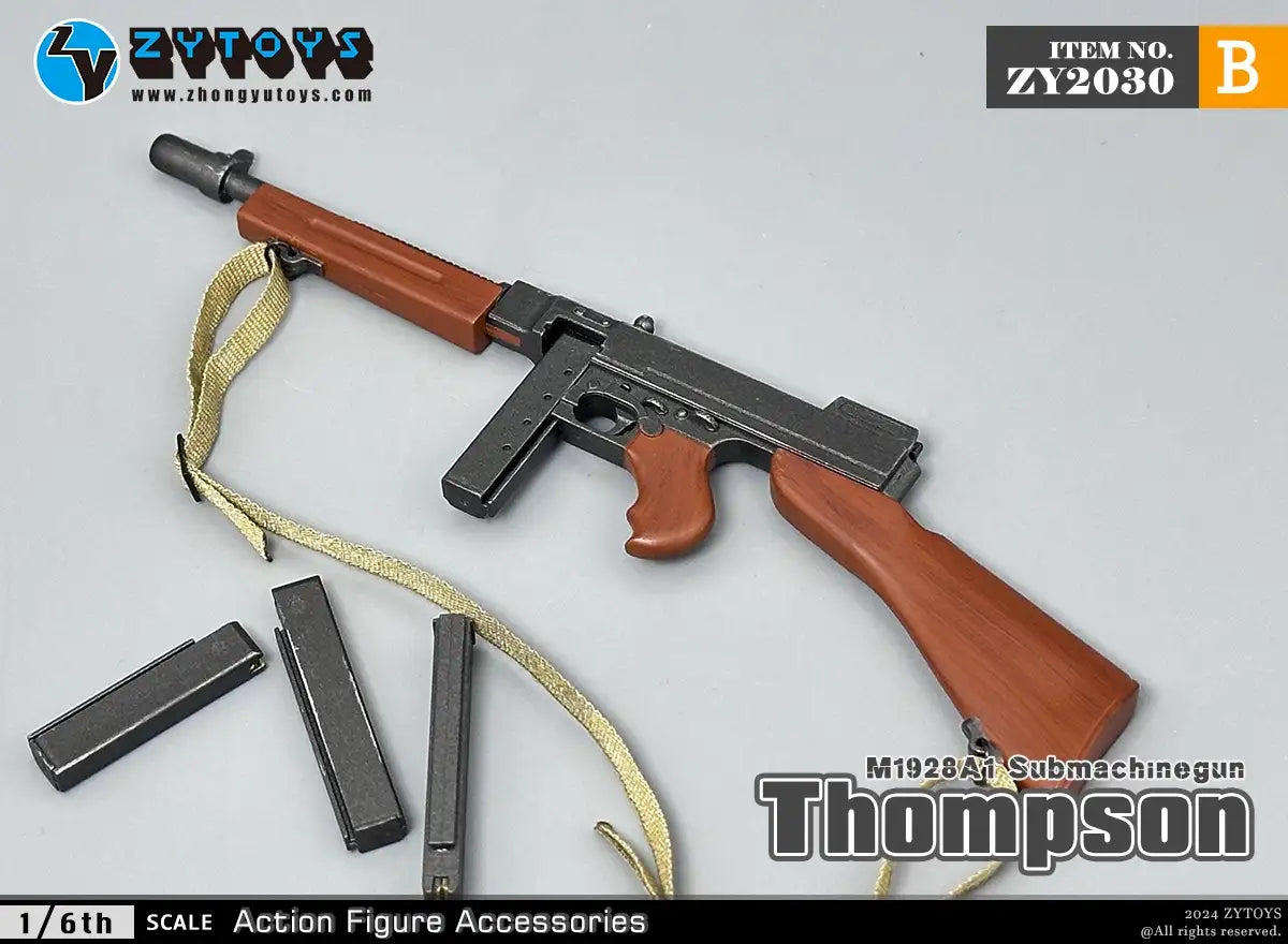 1:6 scale ZY Toys WWII US Thompson Submachine Gun w/ Stick Mag Weapon Set for 12" Figures ZY2030B
