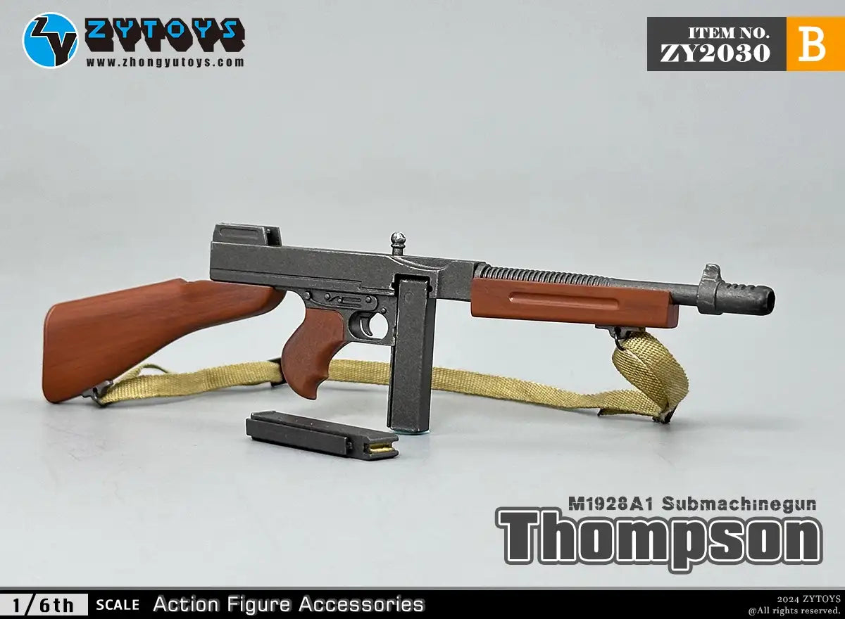 1:6 scale ZY Toys WWII US Thompson Submachine Gun w/ Stick Mag Weapon Set for 12" Figures ZY2030B