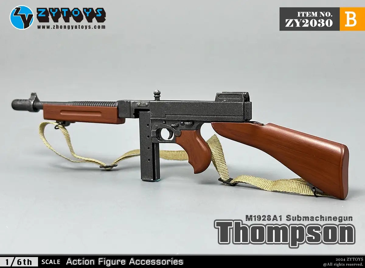 1:6 scale ZY Toys WWII US Thompson Submachine Gun w/ Stick Mag Weapon Set for 12" Figures ZY2030B