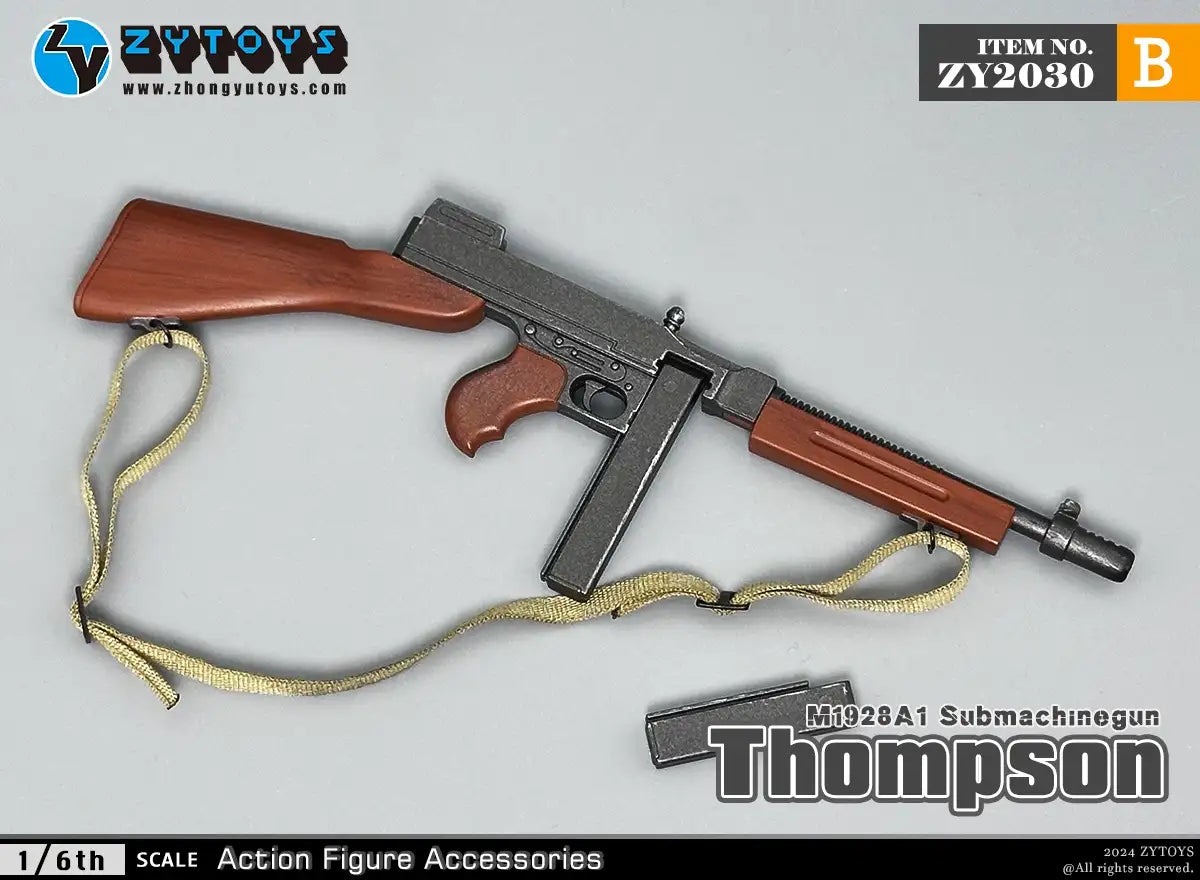 1:6 scale ZY Toys WWII US Thompson Submachine Gun w/ Stick Mag Weapon Set for 12" Figures ZY2030B