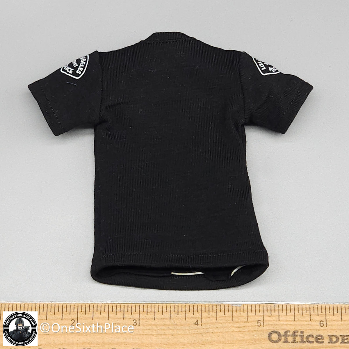 1:6 scale Easy & Simple LAPD SWAT Mens Black T-Shirt for 12" Figures