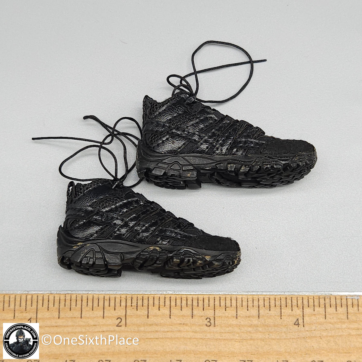 1:6 scale Easy & Simple LAPD SWAT Black Tactical Boots for 12" Figures