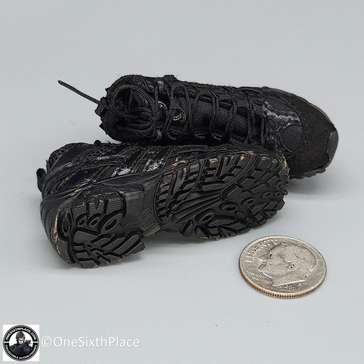 1:6 scale Easy & Simple LAPD SWAT Black Tactical Boots for 12" Figures