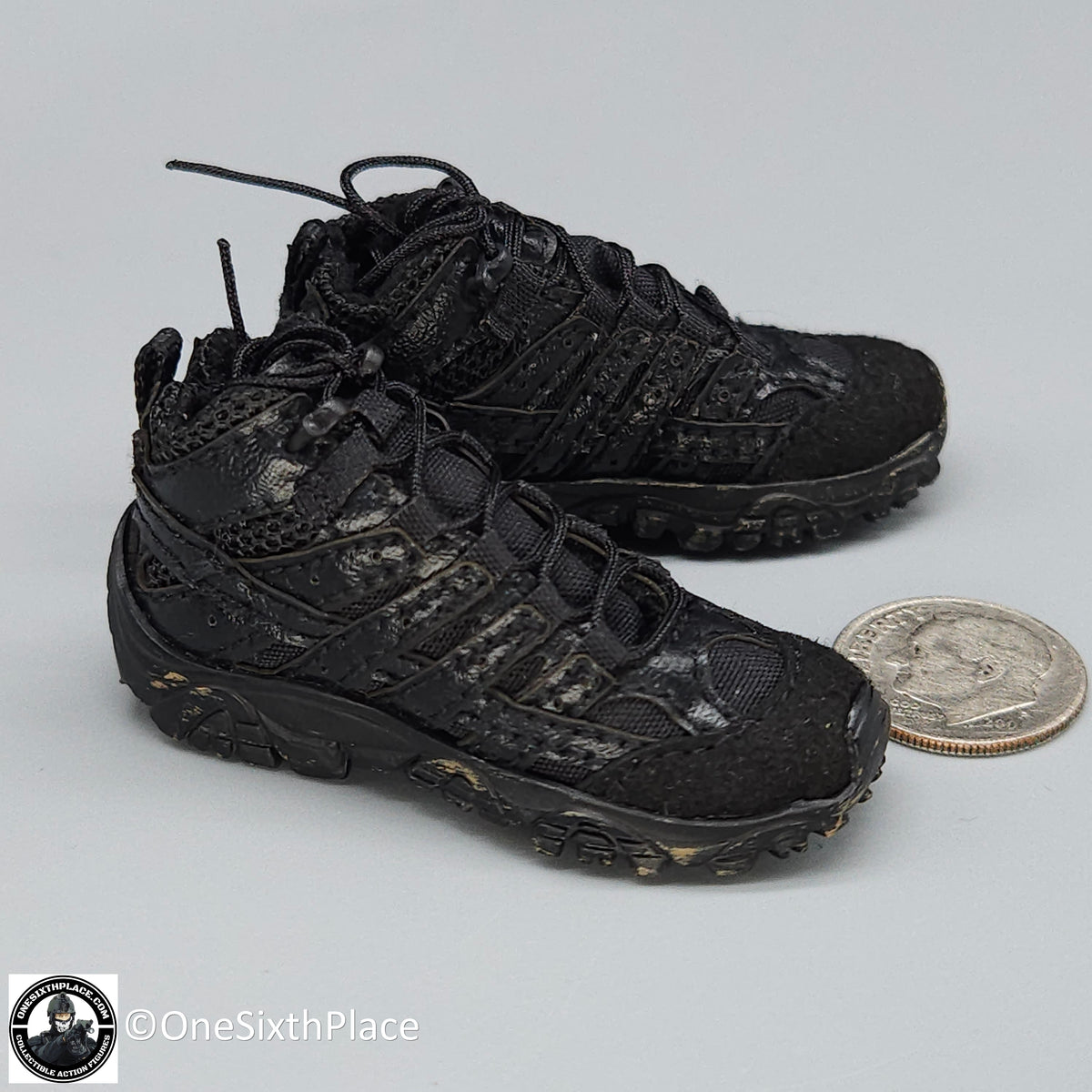 1:6 scale Easy & Simple LAPD SWAT Black Tactical Boots for 12" Figures