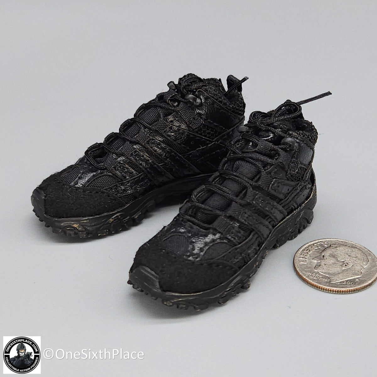 1:6 scale Easy & Simple LAPD SWAT Black Tactical Boots for 12" Figures