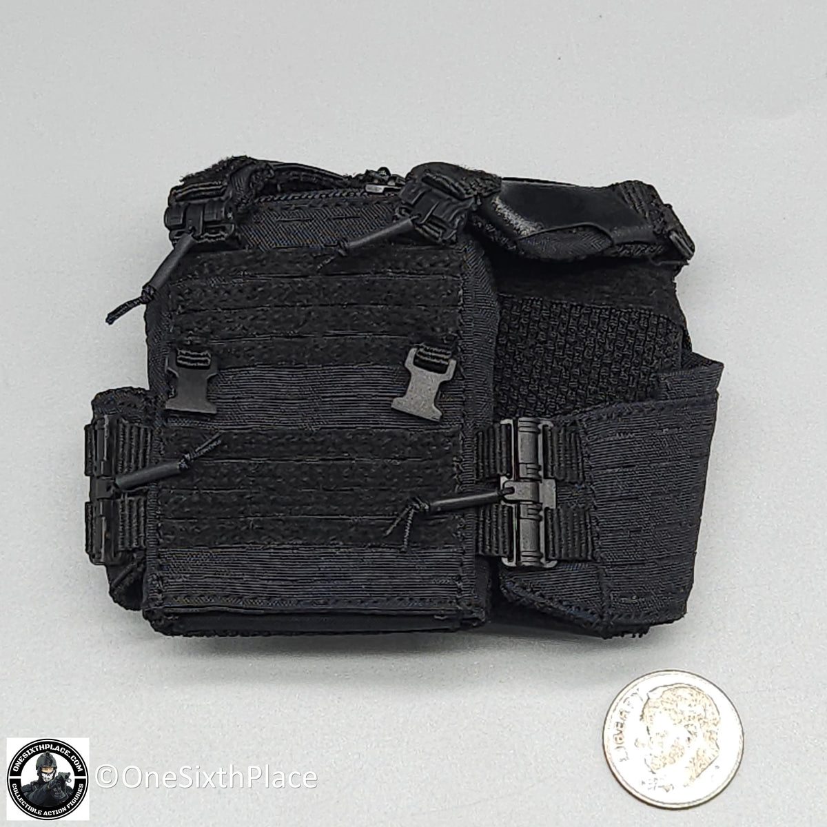 1:6 scale Easy & Simple LAPD SWAT Black Plate Carrier Vest for 12" Figures