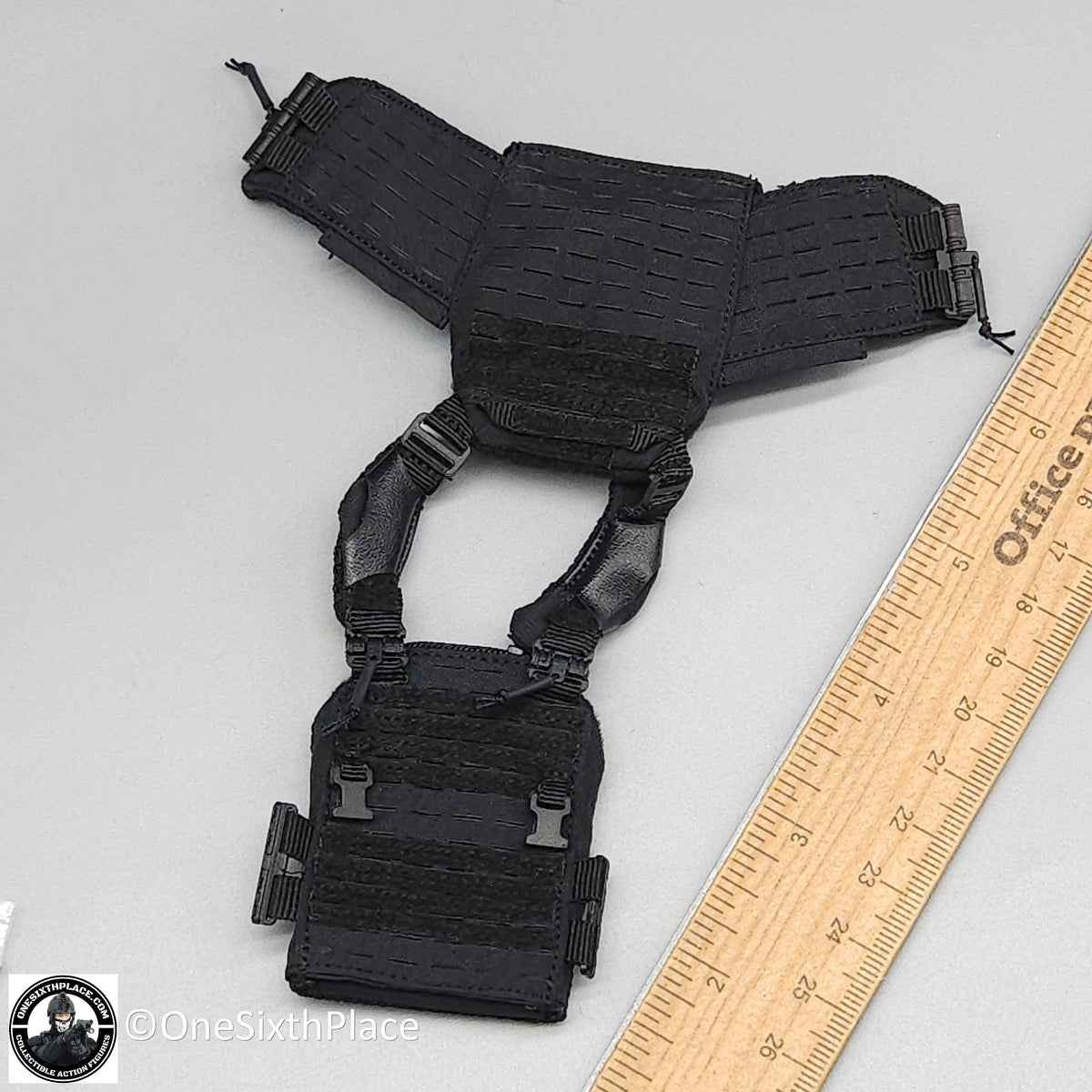 1:6 scale Easy & Simple LAPD SWAT Black Plate Carrier Vest for 12" Figures