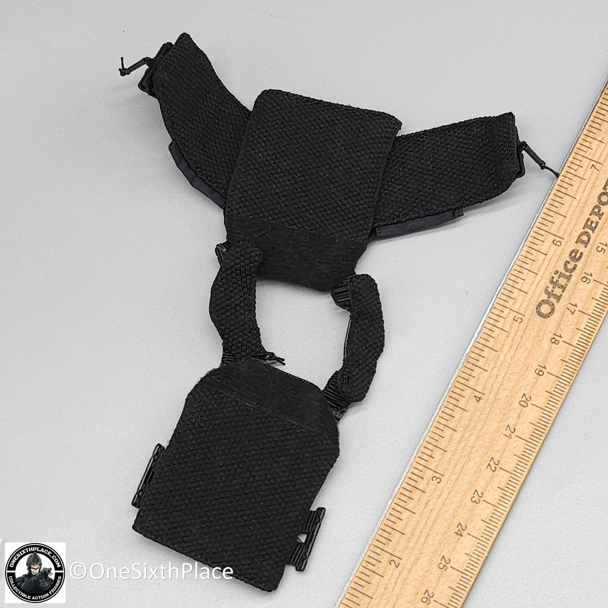 1:6 scale Easy & Simple LAPD SWAT Black Plate Carrier Vest for 12" Figures