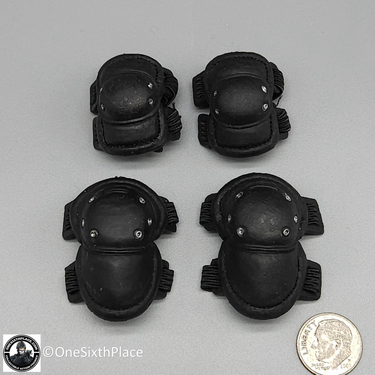 1:6 scale Ultimate Soldier Black Knee & Elbow Pads Set for 12" Figures
