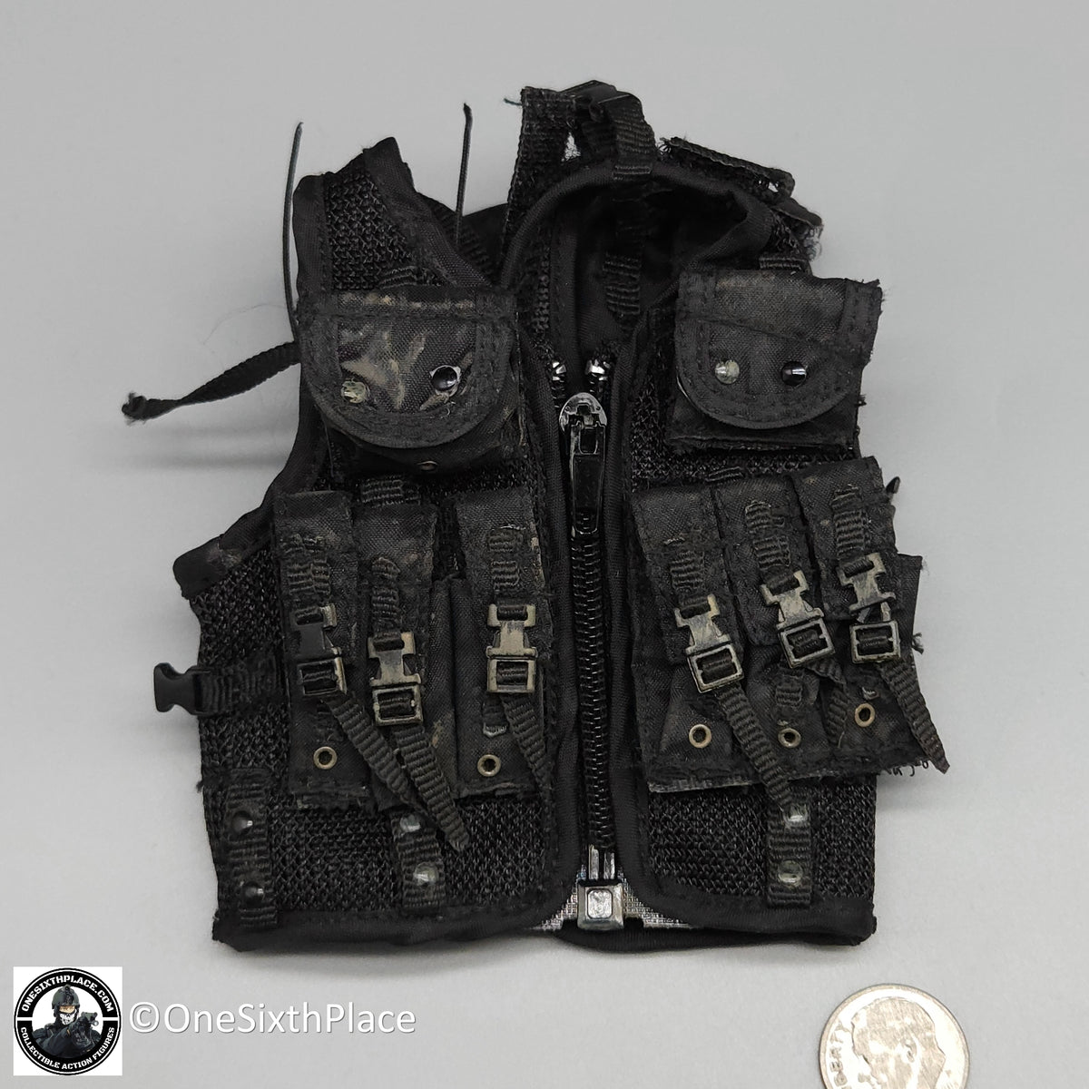 1:6 scale Toy Soldier Delta Force Custom Black ABA Vest Weathered for 12" Figures