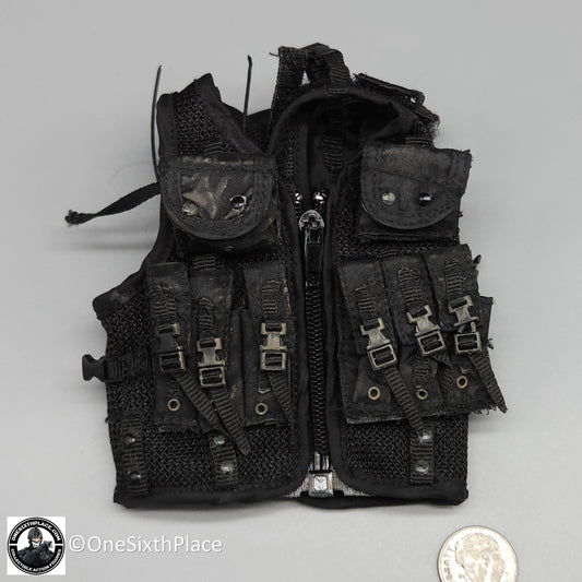 1:6 scale Toy Soldier Delta Force Custom Black ABA Vest Weathered for 12" Figures