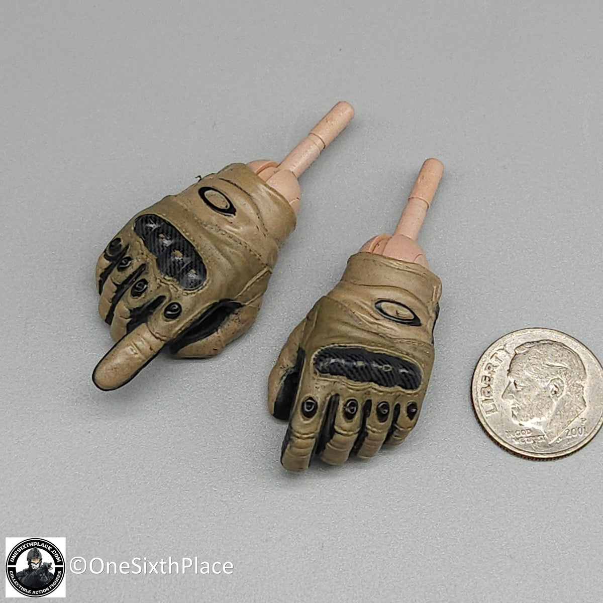 1:6 scale General's Armoury US Army Tan Oakley Gloved Hands for 12" Figures