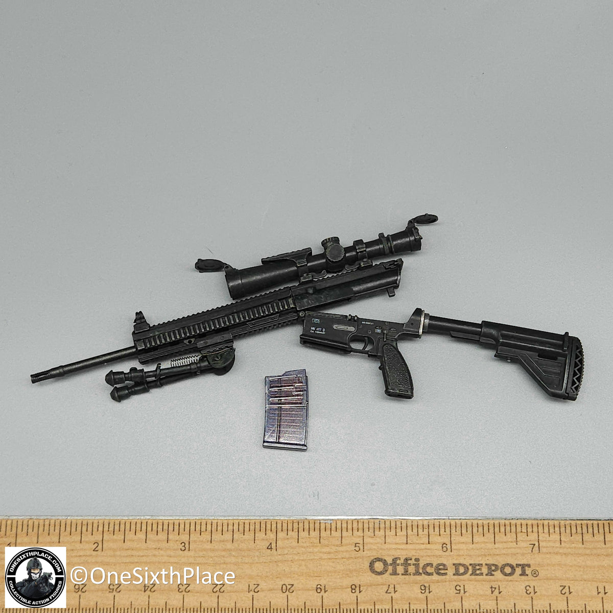 1:6 Hot Toys US Army Special Forces Sniper HK417 Rifle for 12" Figures