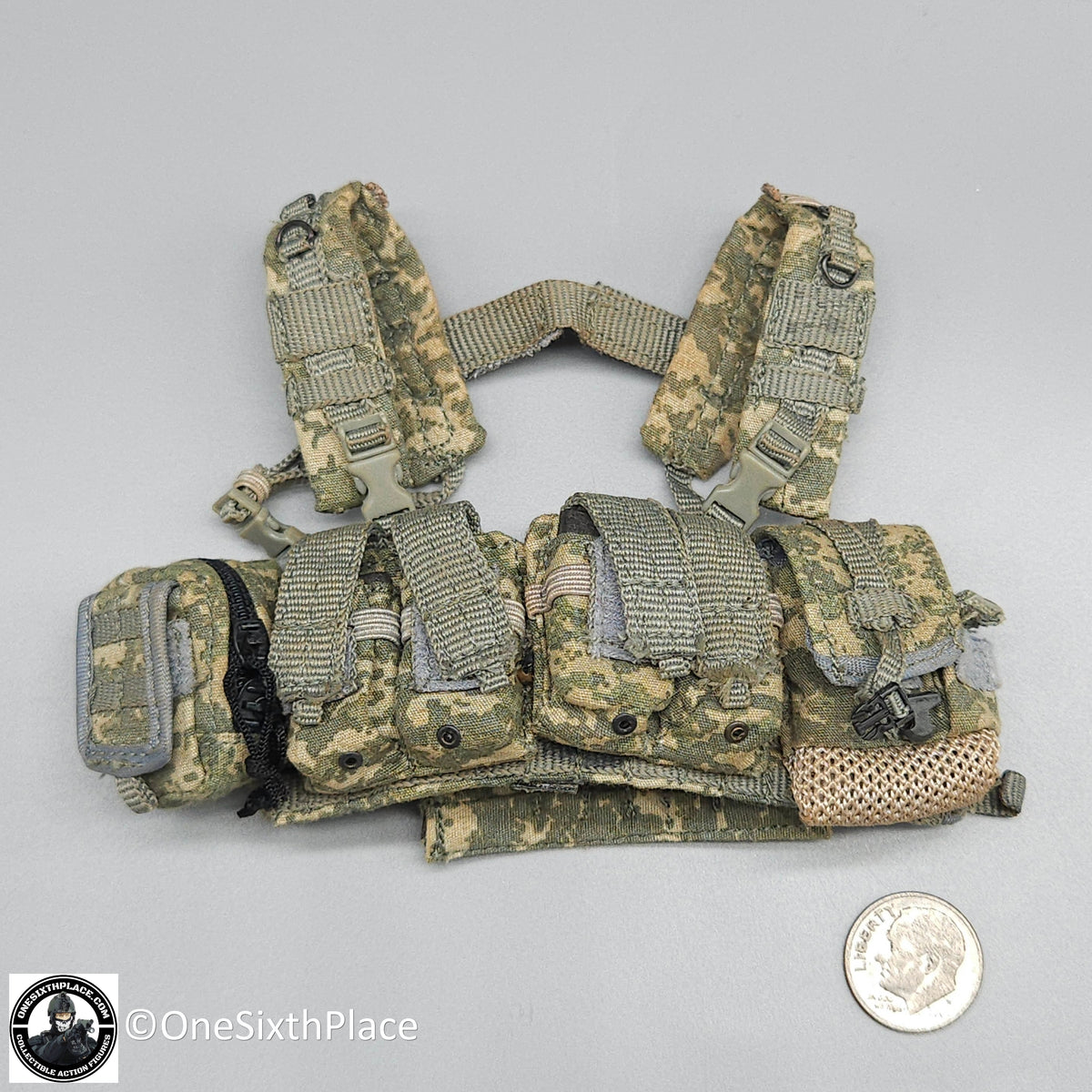 1:6 Hot Toys US Army Special Forces Sniper ACU Chest Rig w/ Pouches for 12" Figures