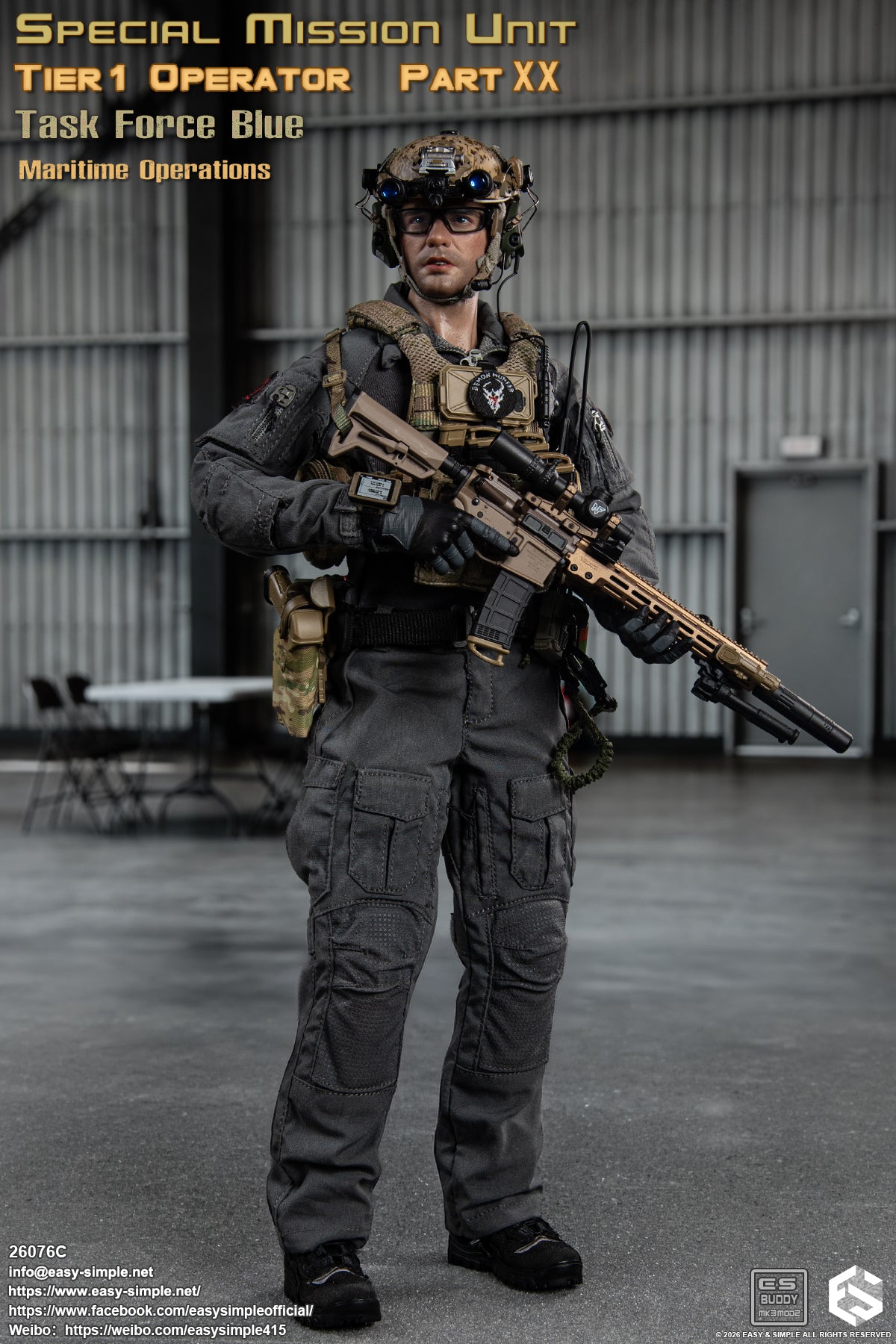 1:6 scale Easy & Simple 26076C Special Mission Unit Tier1 Operator Part XX Task Force Blue Maritime Operations 12" Figure (PREORDER)