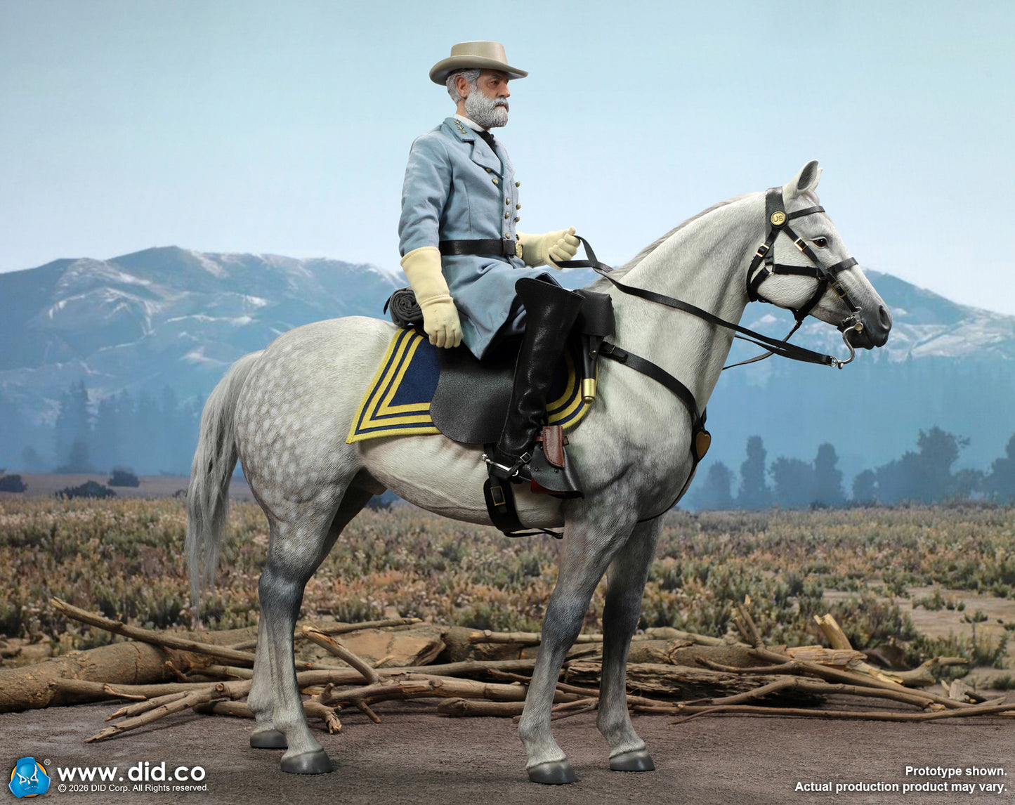 1:6 scale DID E60086 US Civil War White War Horse (Standing) for 12" Figures (PREORDER)