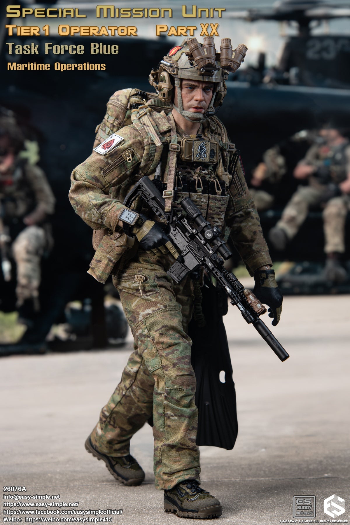 1:6 scale Easy & Simple 26076A Special Mission Unit Tier1 Operator Part XX Task Force Blue Maritime Operations 12" Figure (PREORDER)