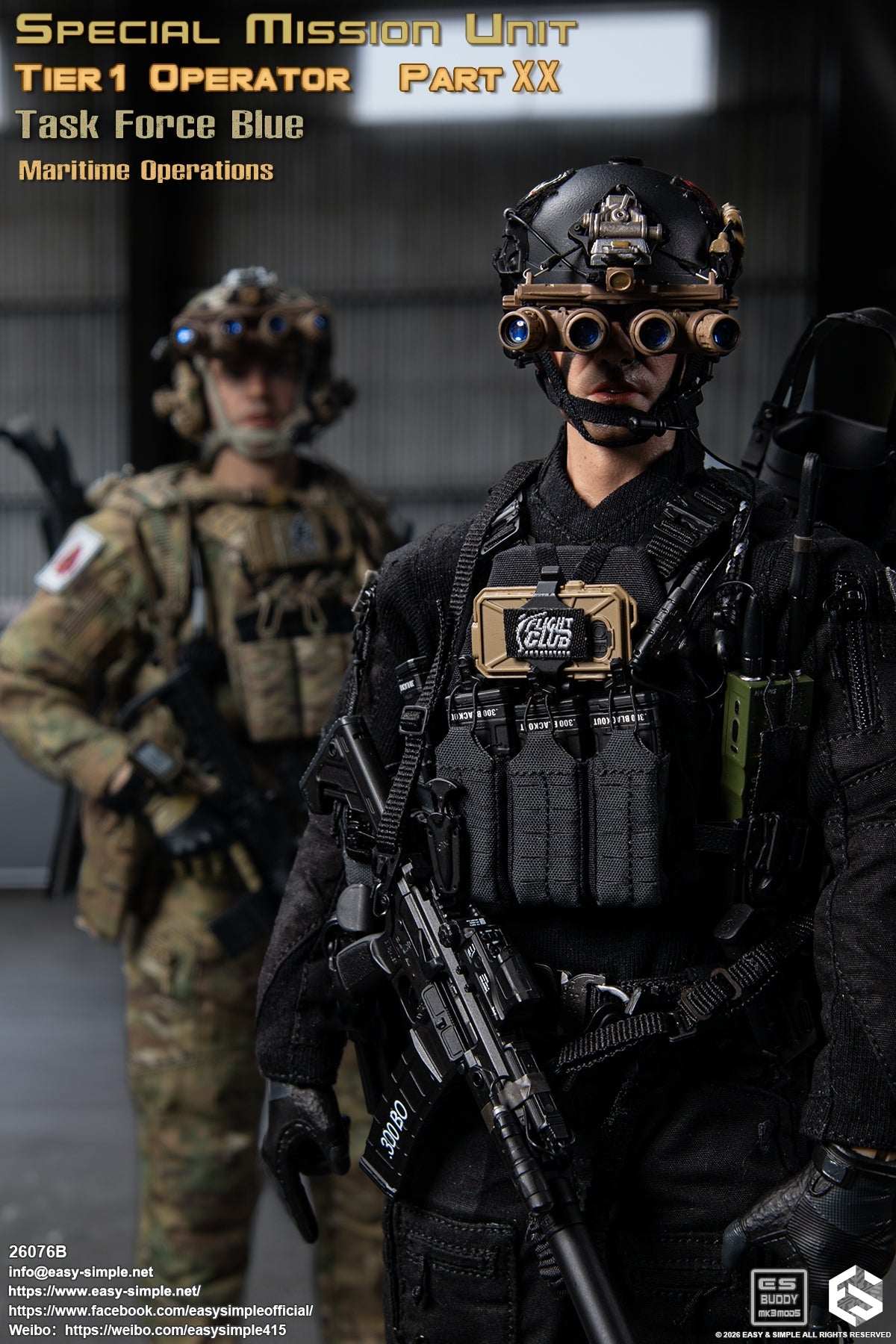 1:6 scale Easy & Simple 26076B Special Mission Unit Tier1 Operator Part XX Task Force Blue Maritime Operations 12" Figure (PREORDER)