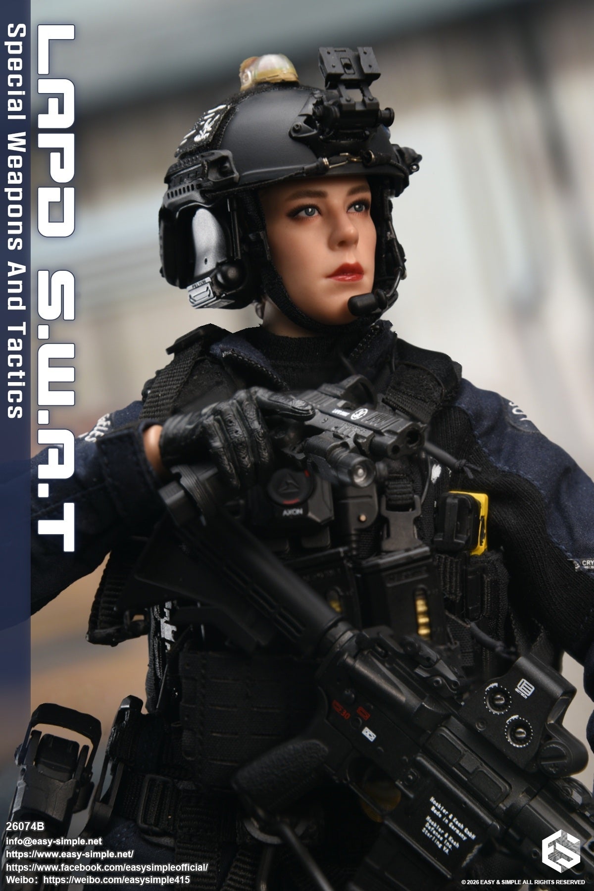 1:6 scale Easy & Simple LAPD S.W.A.T Special Weapons and Tactics 12" Female Figure 26074B (PREORDER)