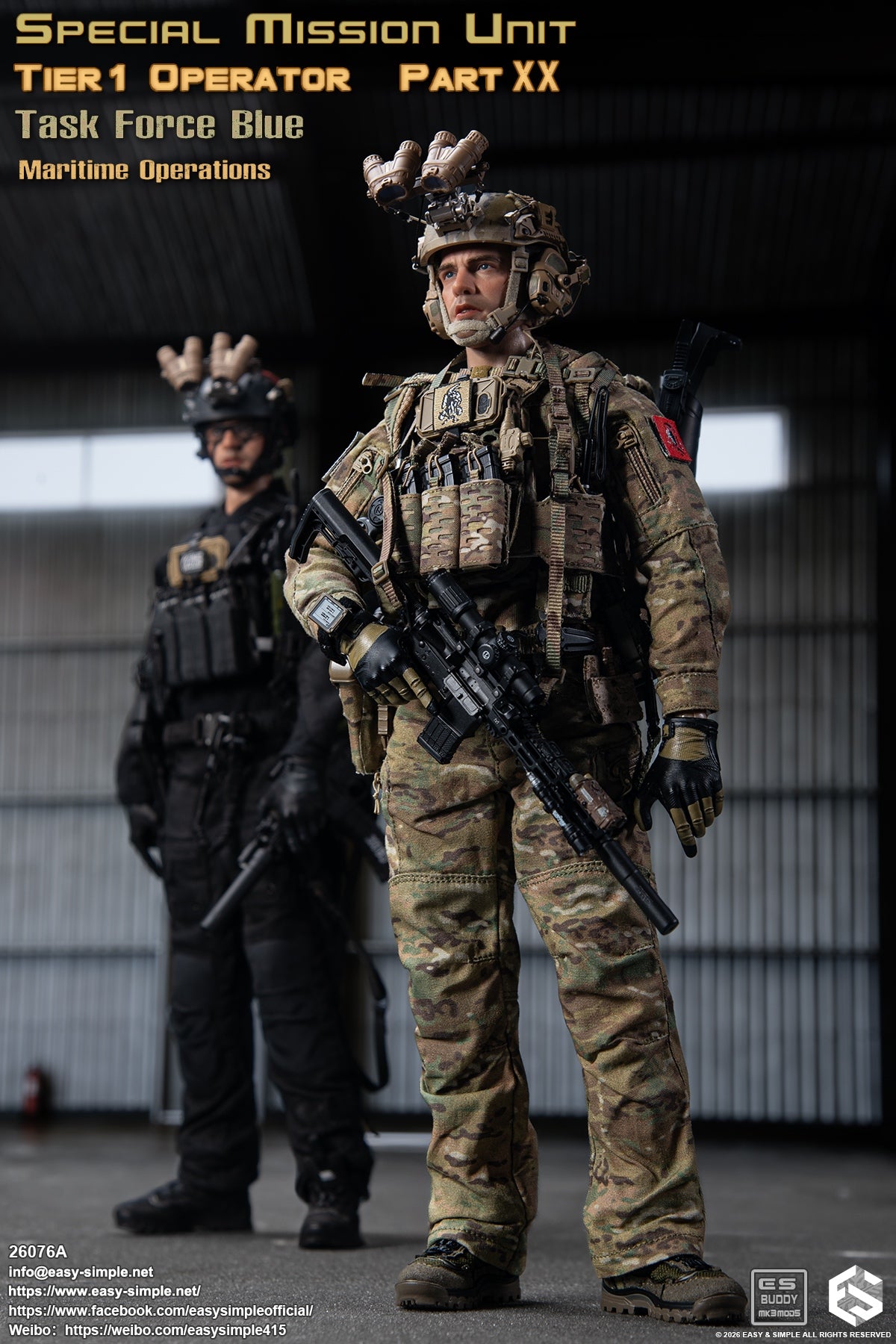 1:6 scale Easy & Simple 26076A Special Mission Unit Tier1 Operator Part XX Task Force Blue Maritime Operations 12" Figure (PREORDER)