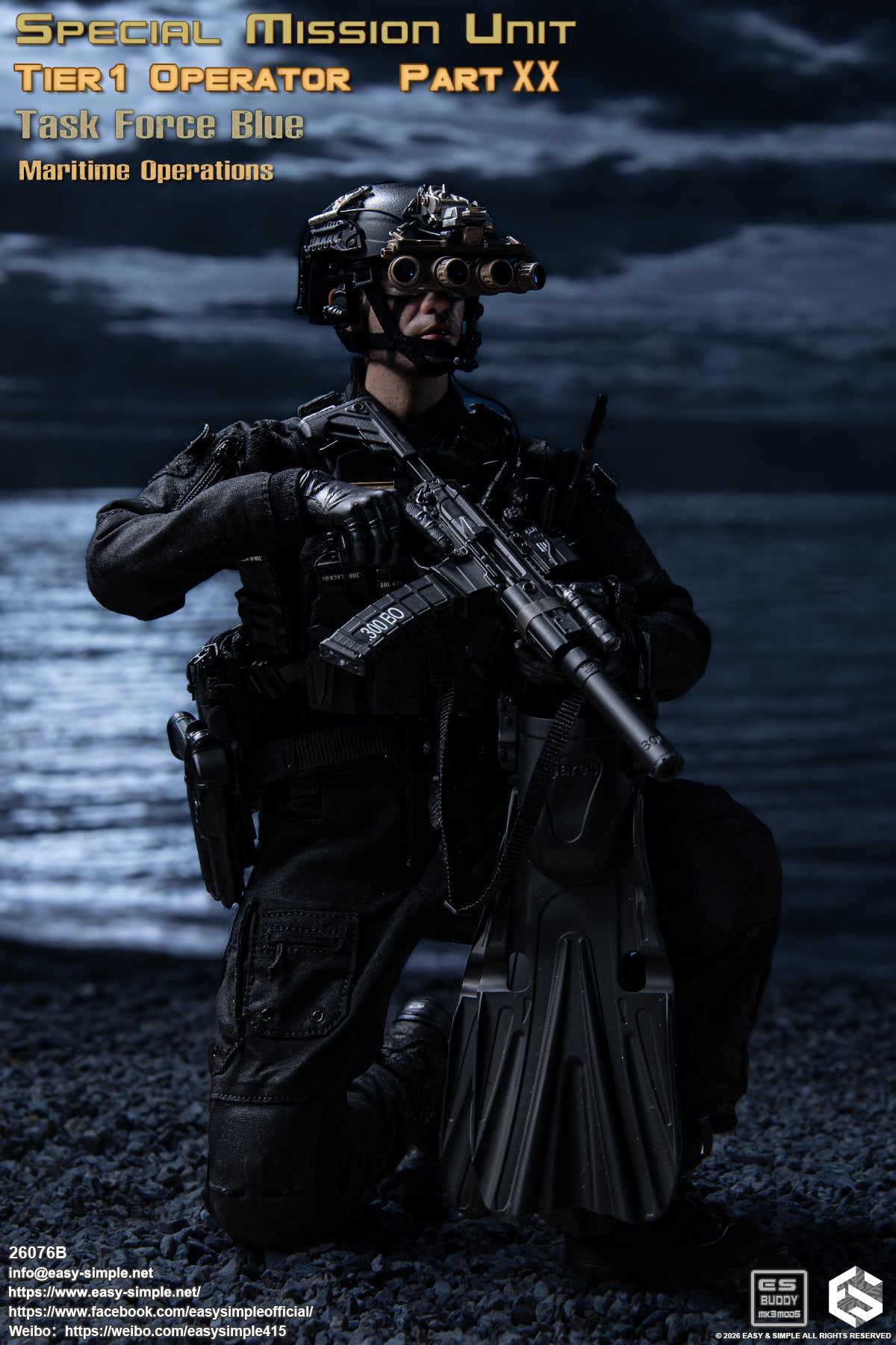 1:6 scale Easy & Simple 26076B Special Mission Unit Tier1 Operator Part XX Task Force Blue Maritime Operations 12" Figure (PREORDER)