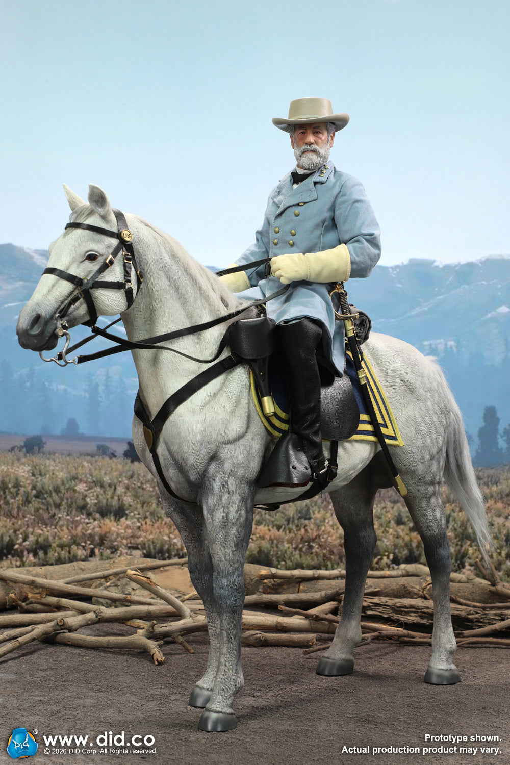 1:6 scale DID E60086 US Civil War White War Horse (Standing) for 12" Figures (PREORDER)