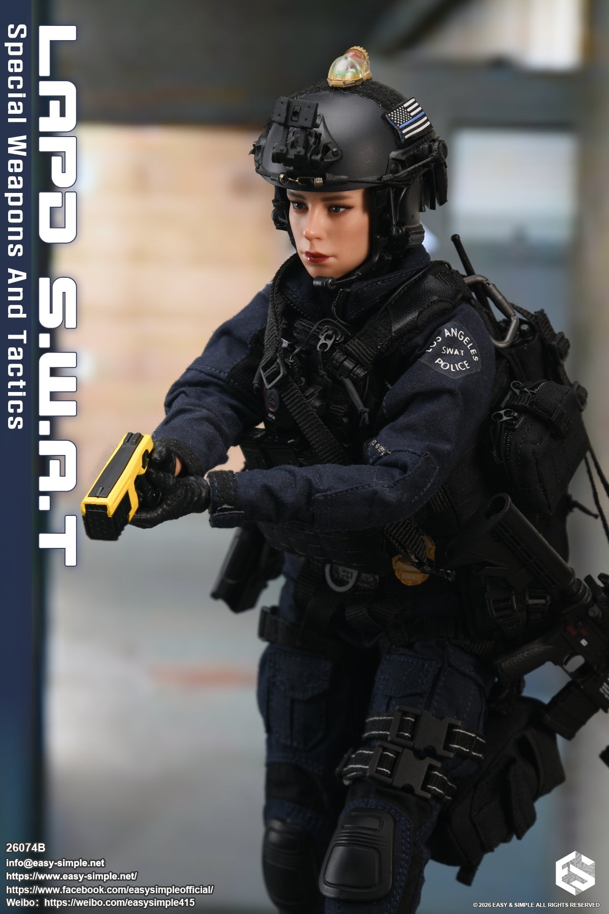 1:6 scale Easy & Simple LAPD S.W.A.T Special Weapons and Tactics 12" Female Figure 26074B (PREORDER)