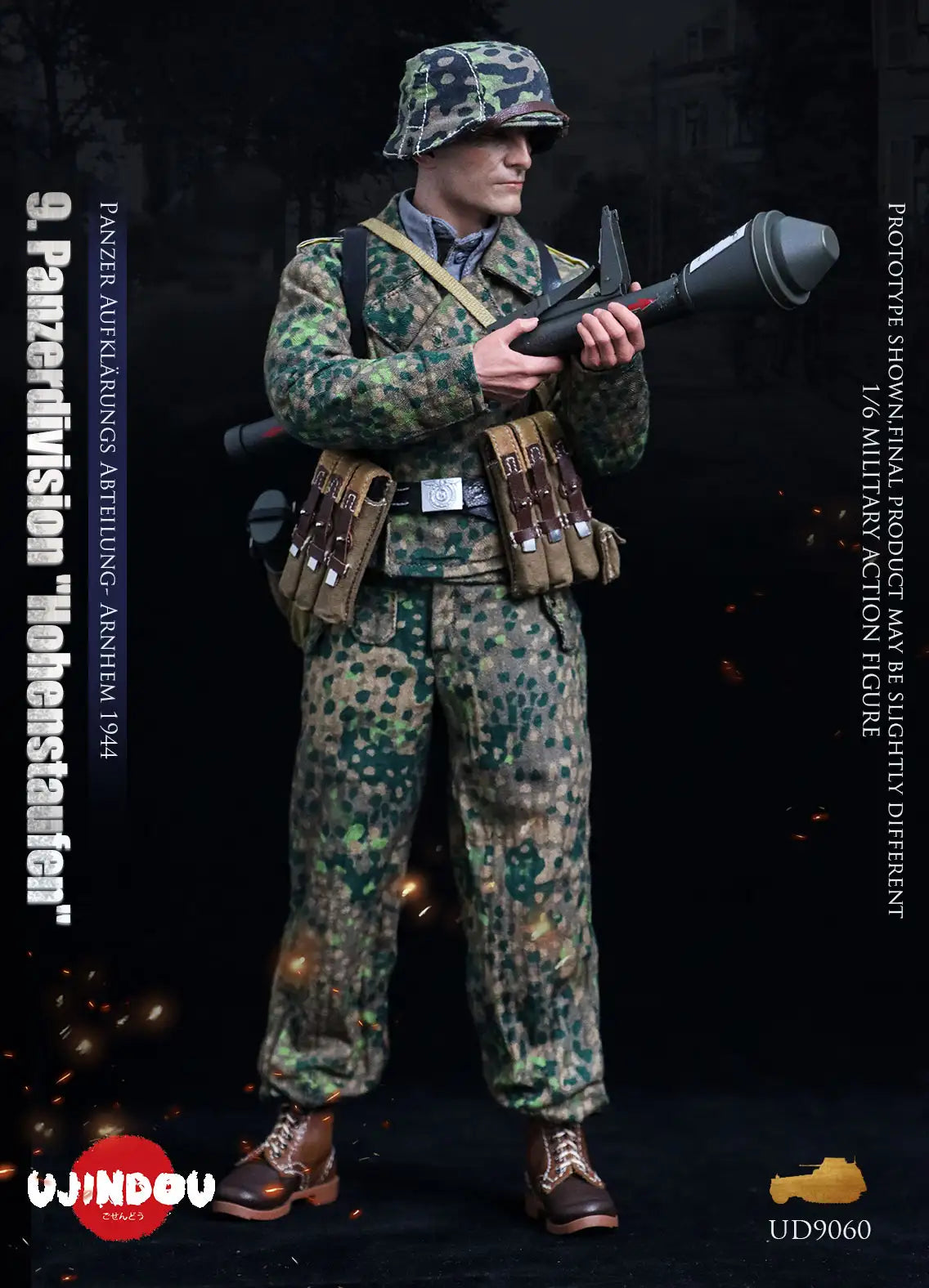 1:6 scale Ujindou WWII German 9th Panzerdivision “Hohenstaufen” Panzer Aufklärungs Abteilung Arnhem 1944 12" Figure UD9060