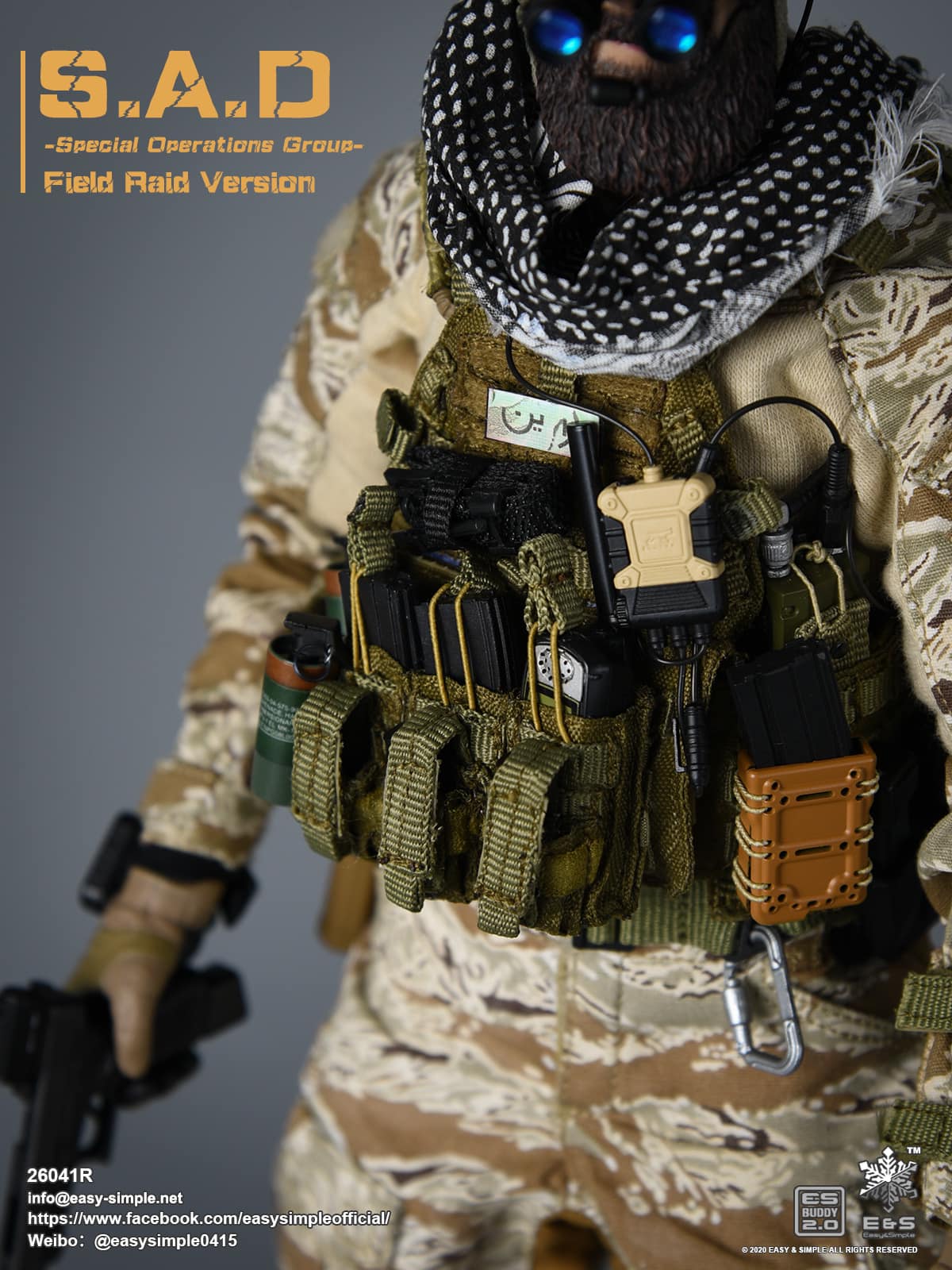 1:6 scale Easy & Simple S.A.D. Special Operations Group Field Raid Version 12" Figure 26041R
