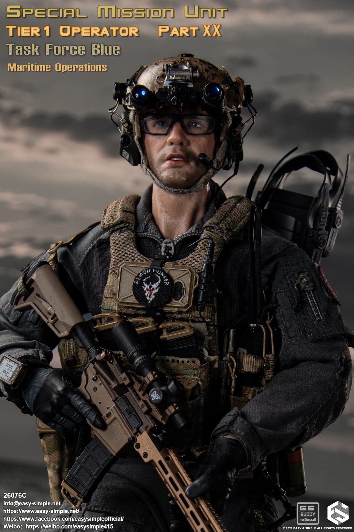 1:6 scale Easy & Simple 26076C Special Mission Unit Tier1 Operator Part XX Task Force Blue Maritime Operations 12" Figure (PREORDER)