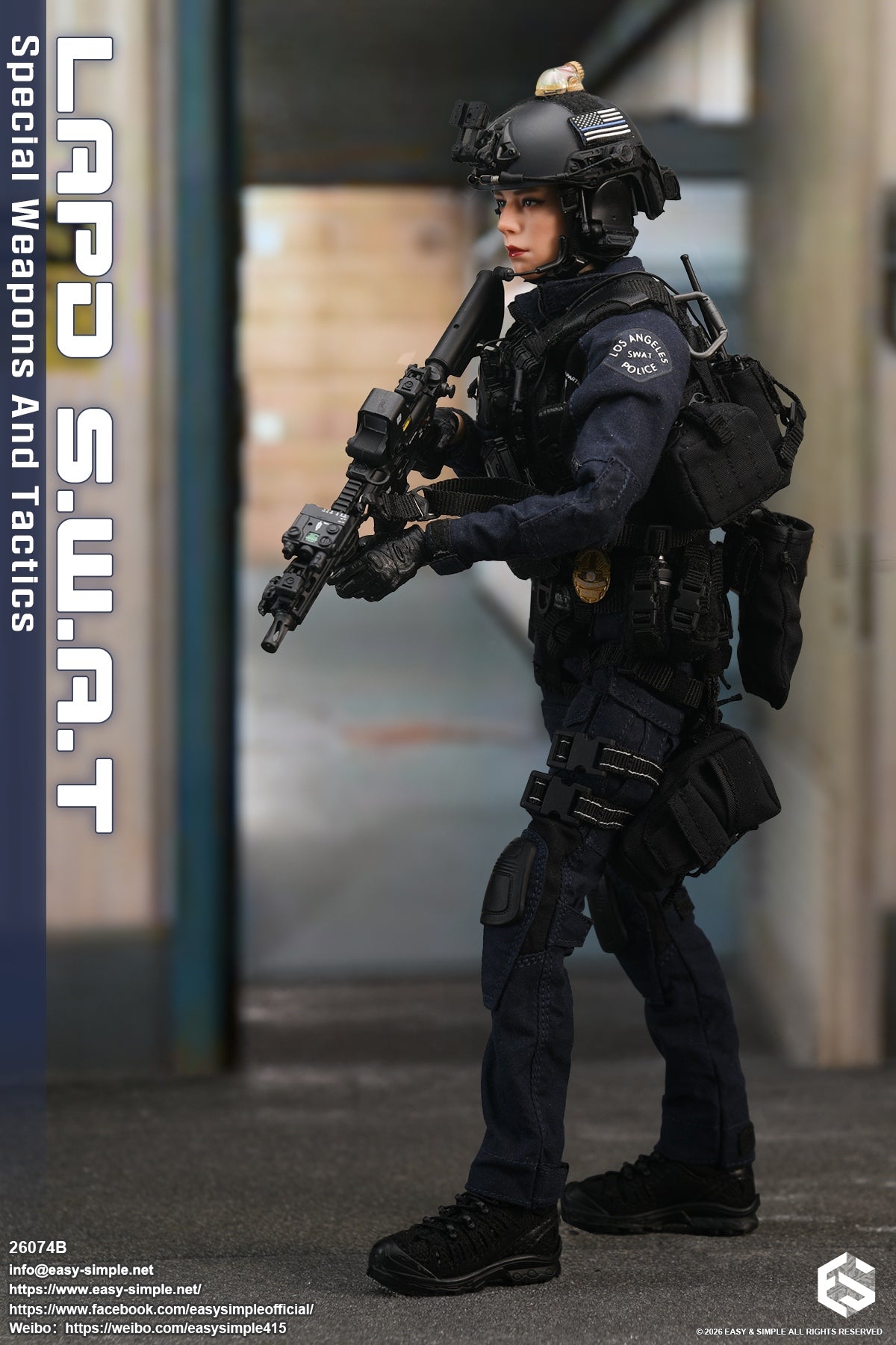 1:6 scale Easy & Simple LAPD S.W.A.T Special Weapons and Tactics 12" Female Figure 26074B (PREORDER)