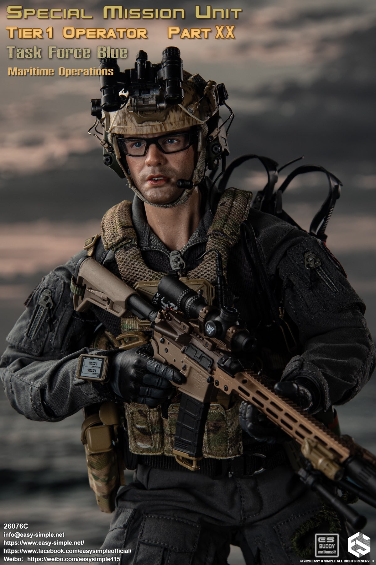 1:6 scale Easy & Simple 26076C Special Mission Unit Tier1 Operator Part XX Task Force Blue Maritime Operations 12" Figure (PREORDER)