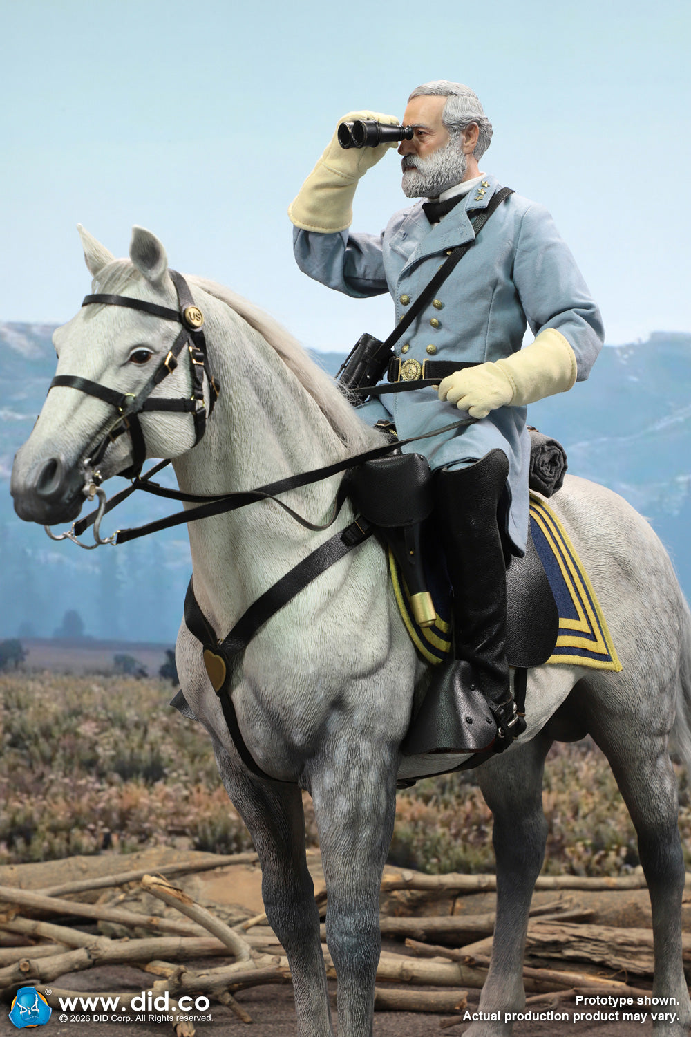 1:6 scale DID E60086 US Civil War White War Horse (Standing) for 12" Figures (PREORDER)