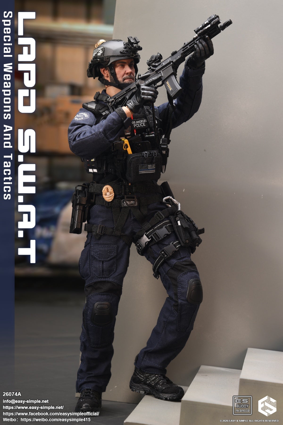 1:6 scale Easy & Simple LAPD S.W.A.T Special Weapons and Tactics 12" Figure 26074A (PREORDER)