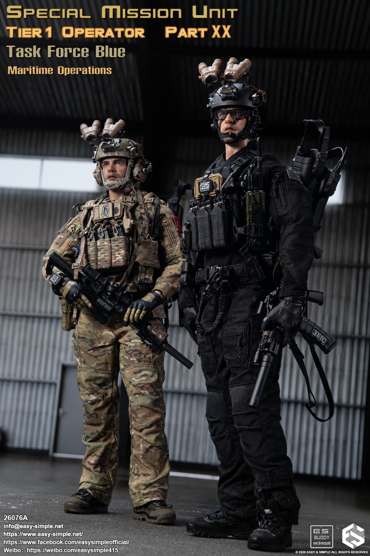 1:6 scale Easy & Simple 26076A Special Mission Unit Tier1 Operator Part XX Task Force Blue Maritime Operations 12" Figure (PREORDER)
