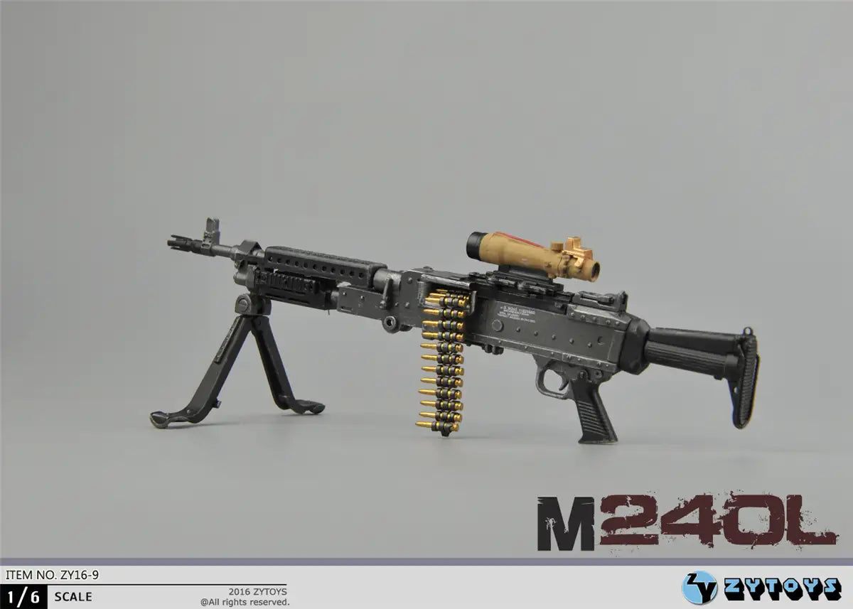 1:6 scale ZY Toys M240L Heavy Machine Gun Weapon Set for 12" Figures ZY16-9