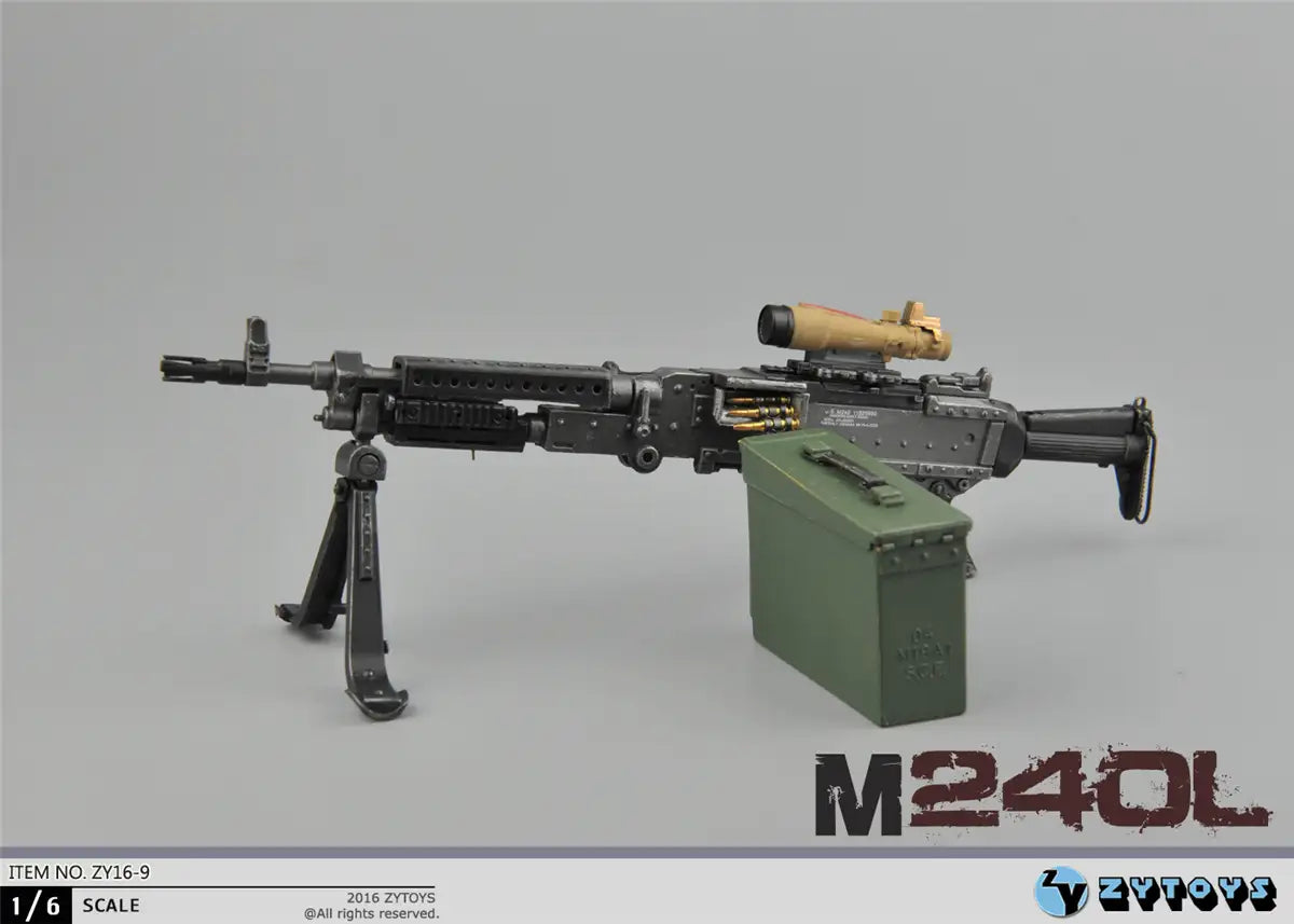 1:6 scale ZY Toys M240L Heavy Machine Gun Weapon Set for 12" Figures ZY16-9
