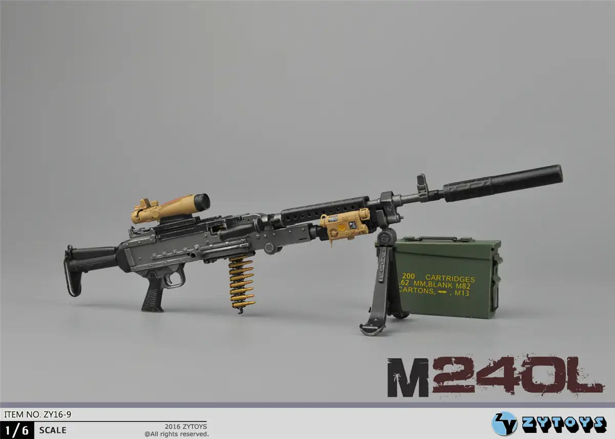 1:6 scale ZY Toys M240L Heavy Machine Gun Weapon Set for 12" Figures ZY16-9