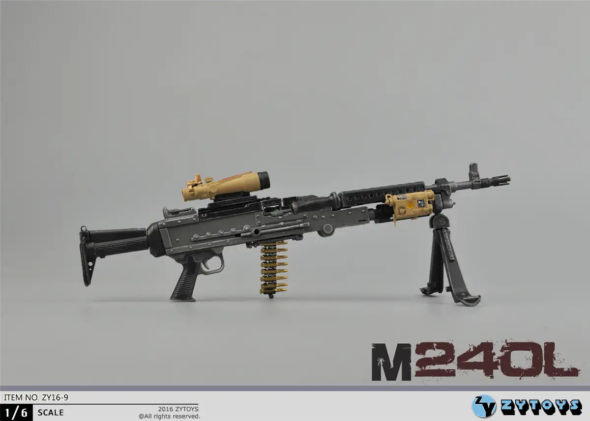 1:6 scale ZY Toys M240L Heavy Machine Gun Weapon Set for 12" Figures ZY16-9