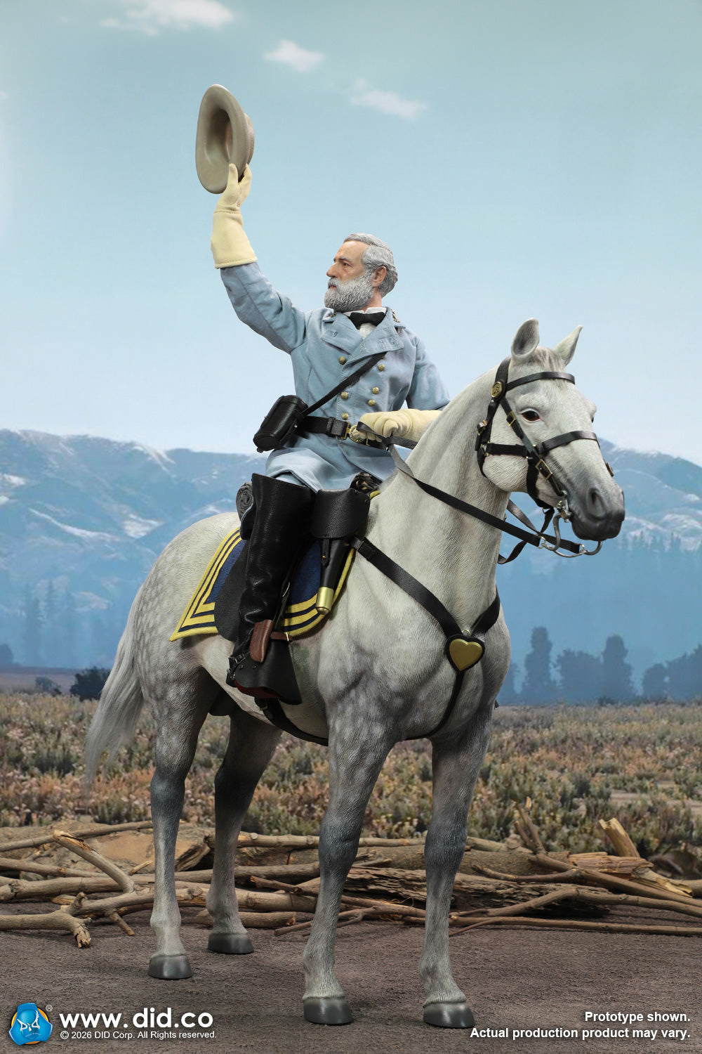 1:6 scale DID E60086 US Civil War White War Horse (Standing) for 12" Figures (PREORDER)