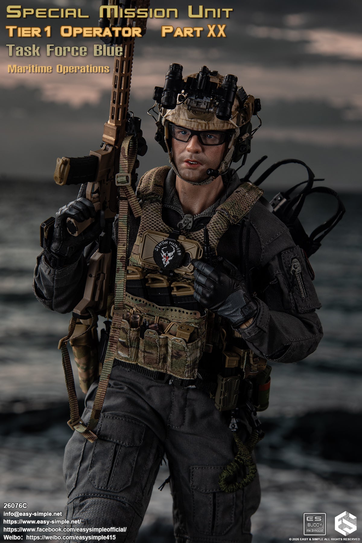 1:6 scale Easy & Simple 26076C Special Mission Unit Tier1 Operator Part XX Task Force Blue Maritime Operations 12" Figure (PREORDER)