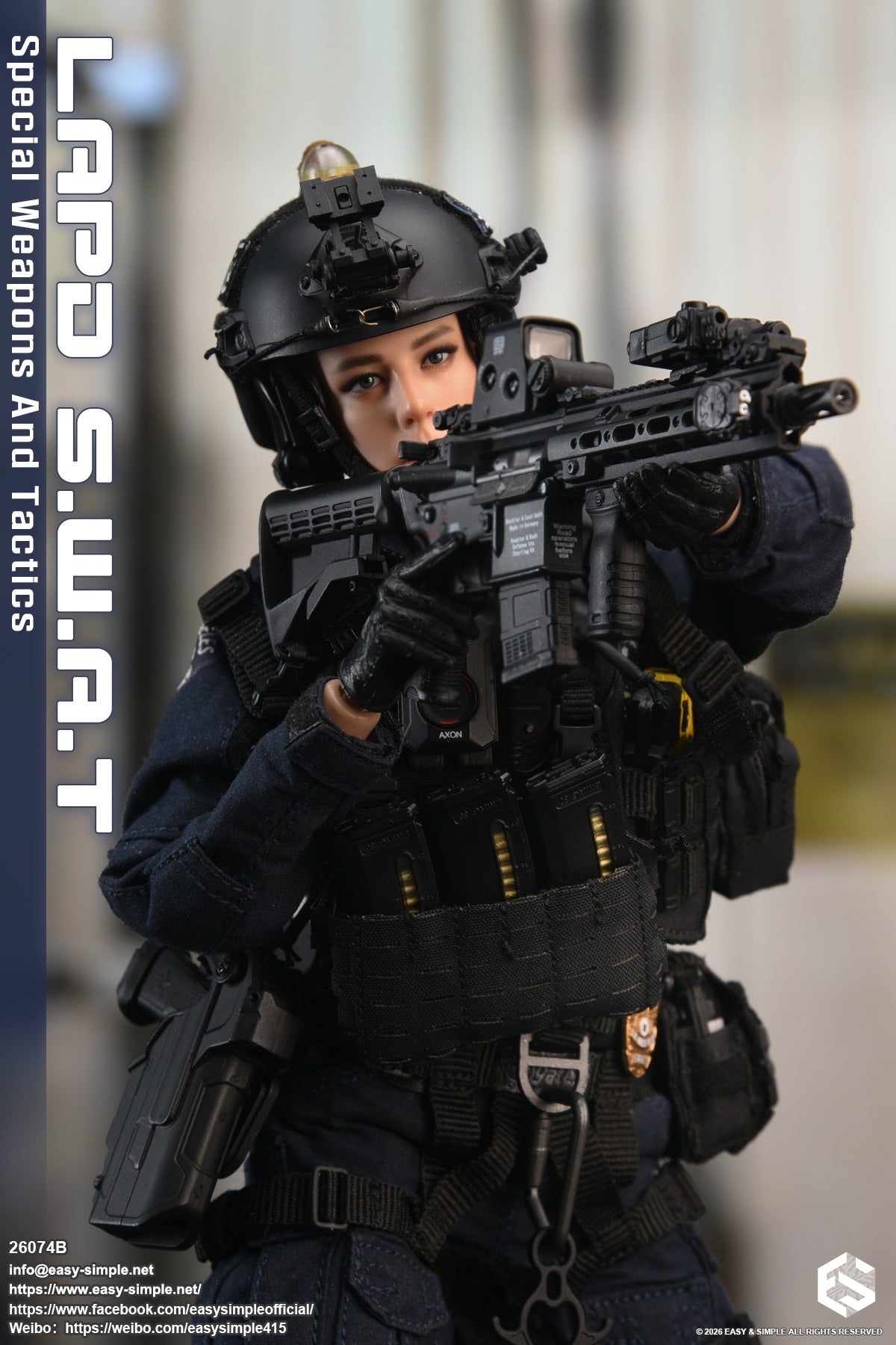 1:6 scale Easy & Simple LAPD S.W.A.T Special Weapons and Tactics 12" Female Figure 26074B (PREORDER)
