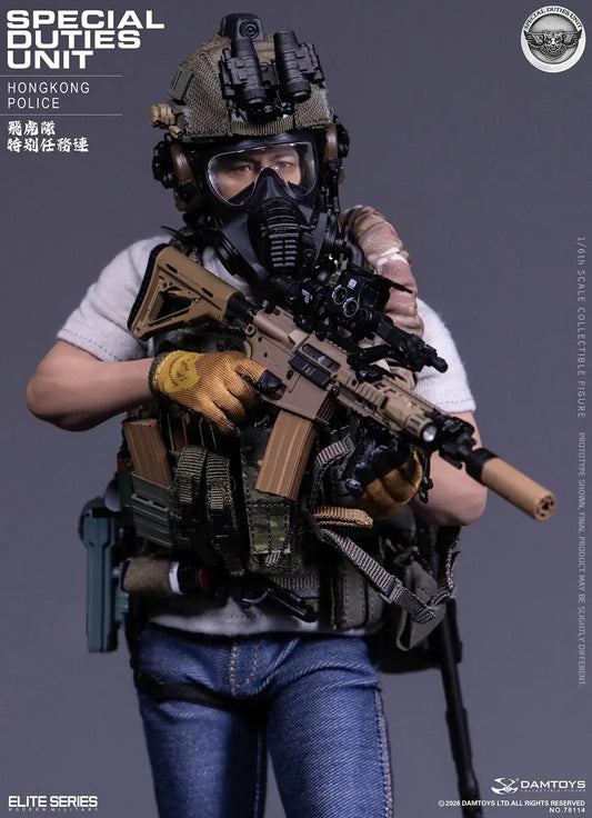 1:6 scale DAMTOYS Elite Series Hong Kong Police Special Duties Unit “Flying Tigers” Assault Team Leader 12" Figure DAM78114 (PREORDER)
