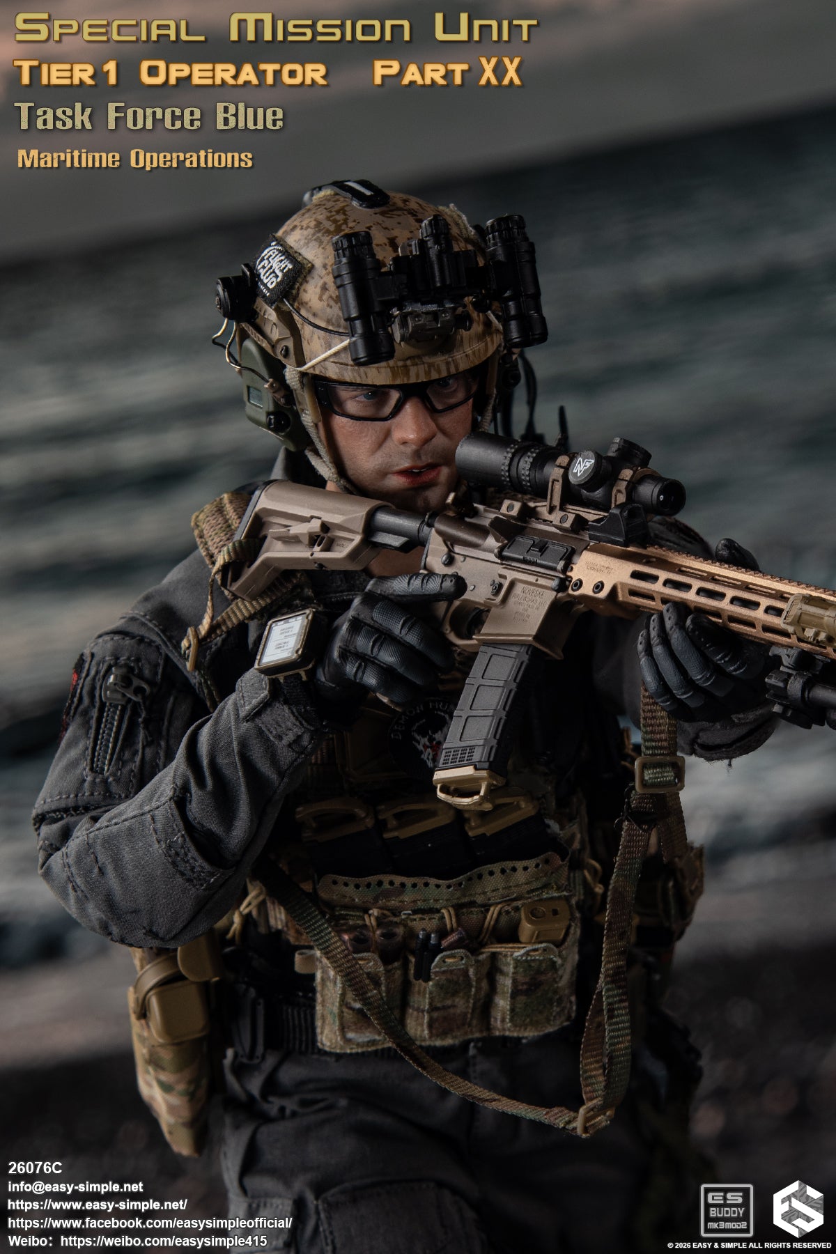 1:6 scale Easy & Simple 26076C Special Mission Unit Tier1 Operator Part XX Task Force Blue Maritime Operations 12" Figure (PREORDER)