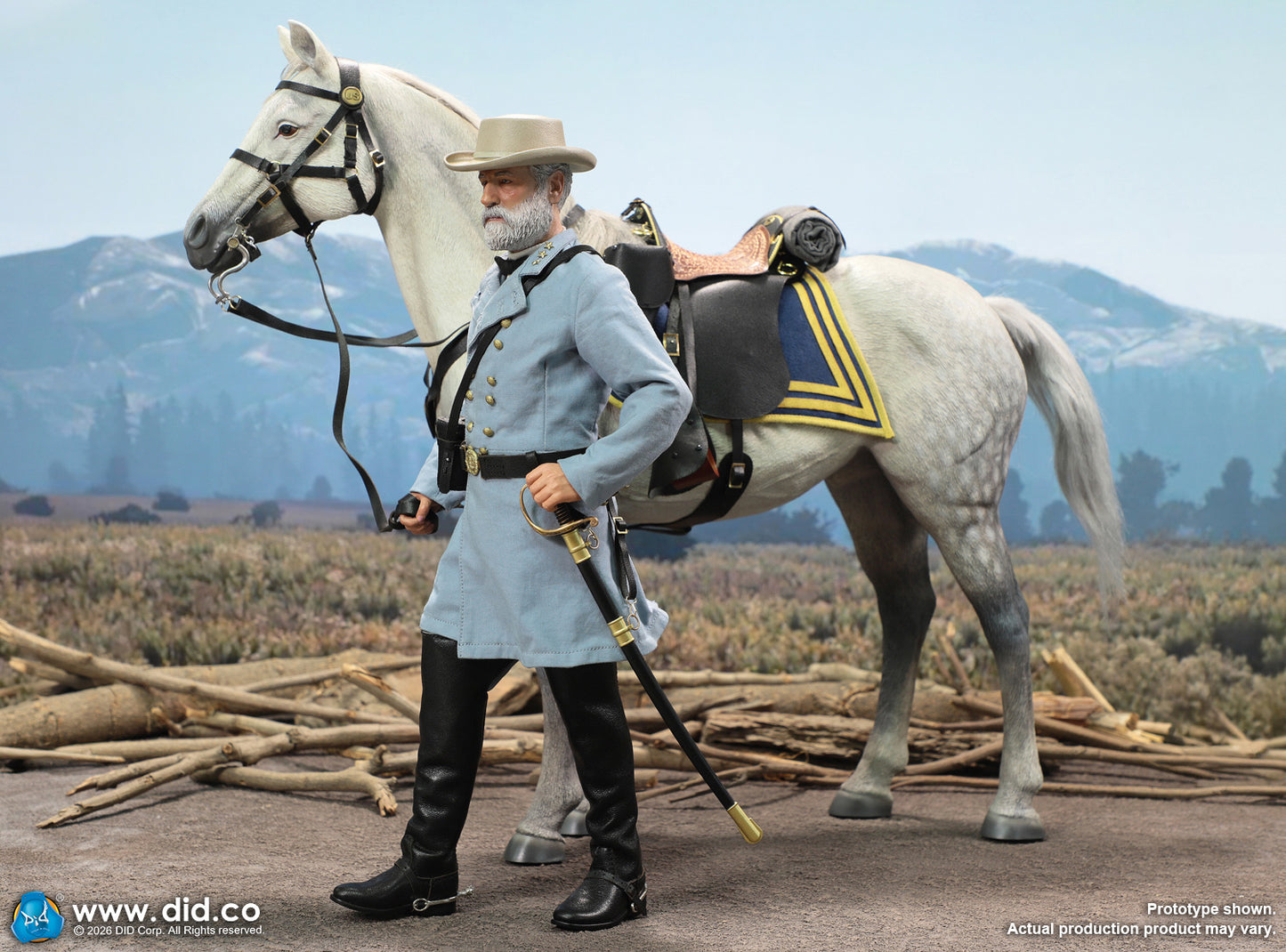 1:6 scale DID E60086 US Civil War White War Horse (Standing) for 12" Figures (PREORDER)